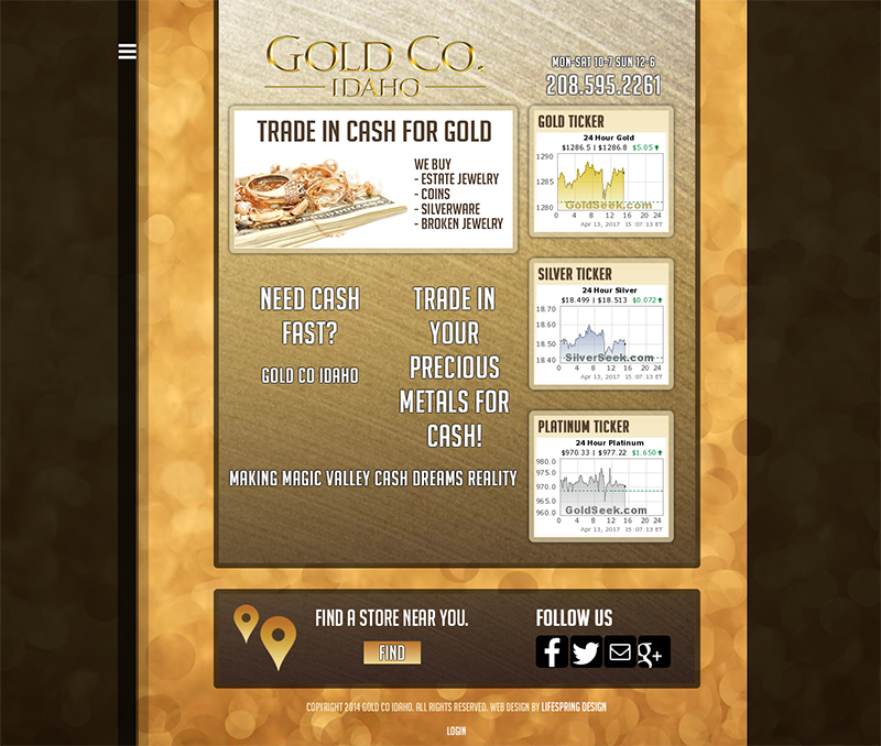 Gold Co Idaho Classic event website homepage designed by LifeSpring Design