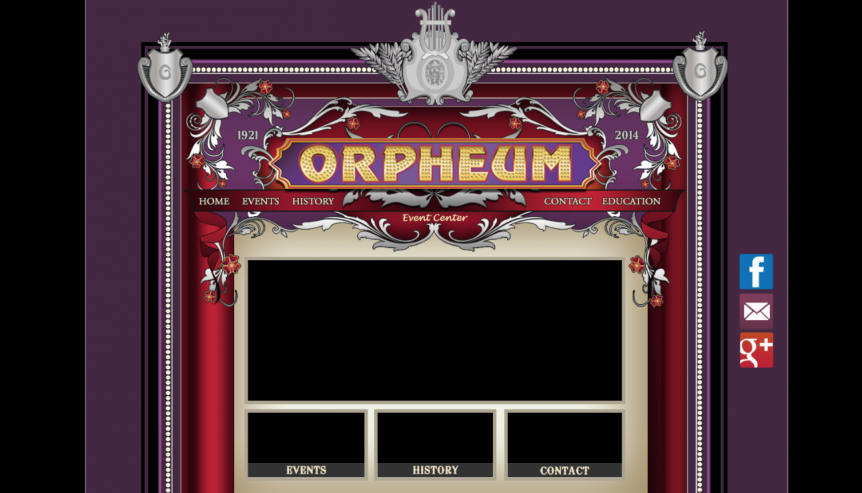 Orpheum Theater website and branding designed by LifeSpring Design