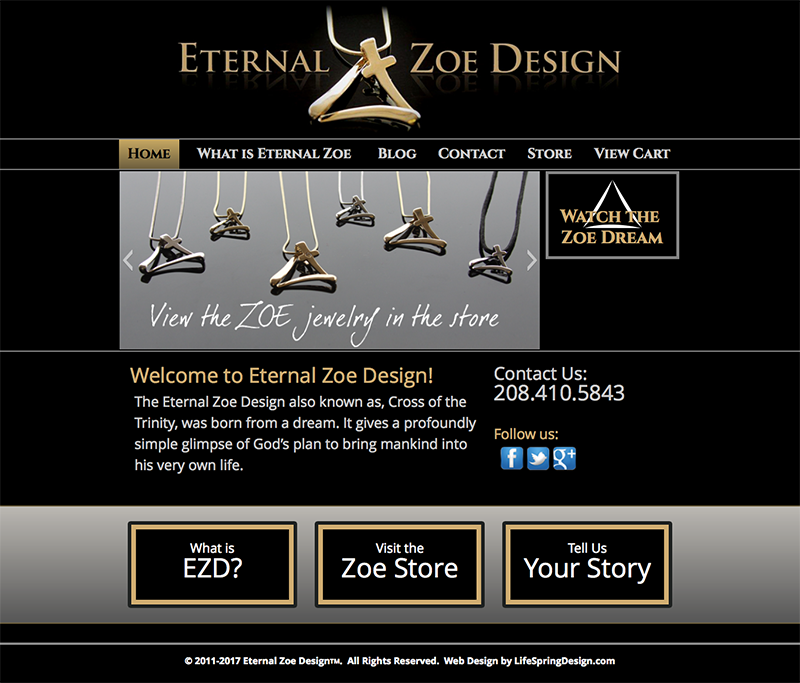 Eternal Zoe Design interior design website and branding by LifeSpring Design
